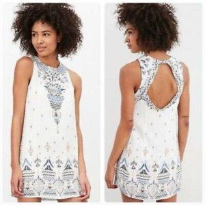 Urban Outfitters White Geometric Shift Dress